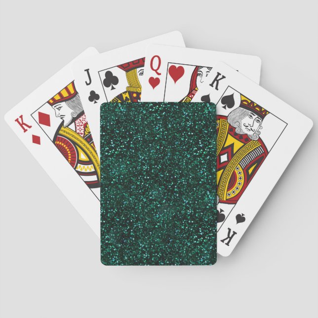 Jeu De Cartes Parties scintillant vert printemps turquoise foncé (dos)