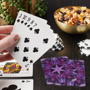 Jeu De Cartes Parties scintillant violette Coeur et Fleur Motif 
