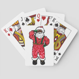 Jeu De Cartes parties scintillantes le père noël noir