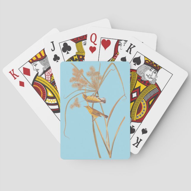 Jeu De Cartes Paruline des Prairies Audubon Oiseau jaune (dos)