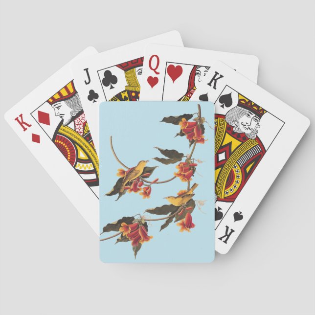 Jeu De Cartes Paruline jaune Songbirds sur Flower Crossvine (dos)