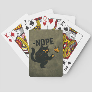 Jeu De Cartes Pas De Rois En Amérique Chat Noir Drôle Kicking Cr