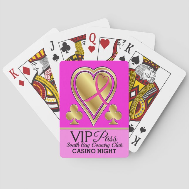 Jeu De Cartes PASSAGE de VIP - casino - cartes de jeu roses de (dos)