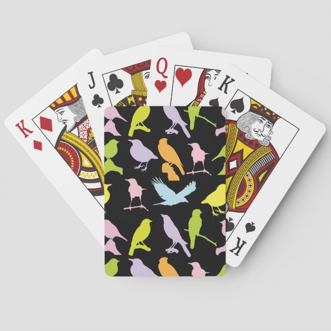Jeu De Cartes Pastel Coloured Variété d'oiseaux Motif (dos)