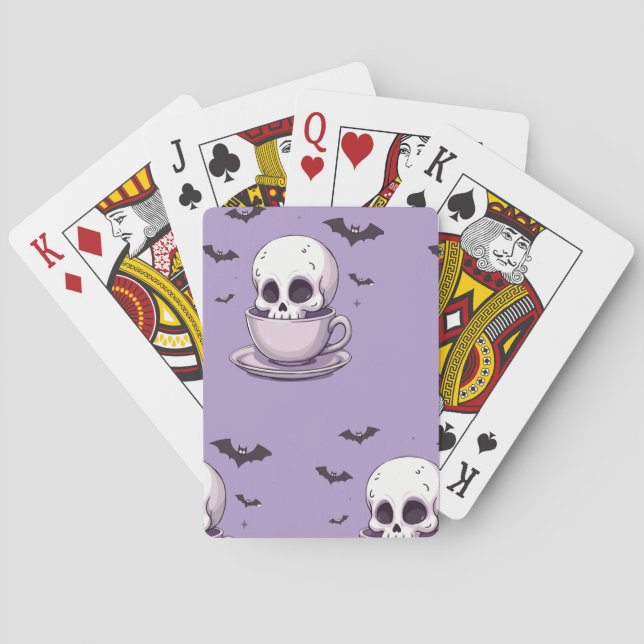 Jeu De Cartes Pastel Goth Skull in Teacup (dos)