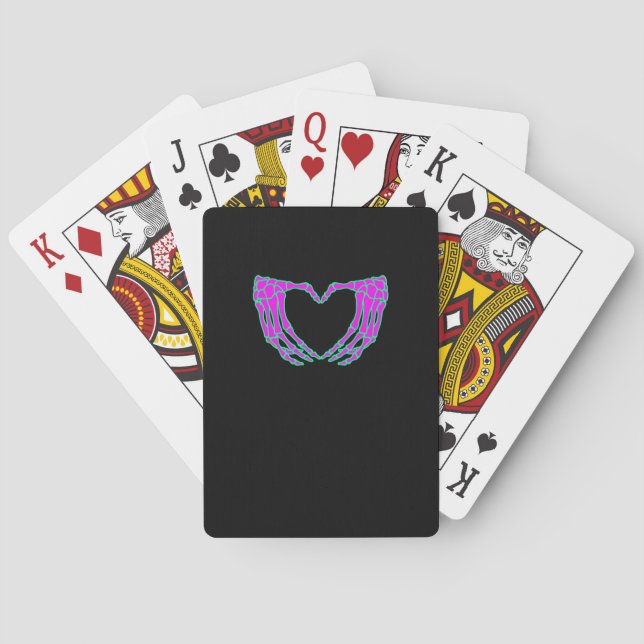 Jeu De Cartes Pastel Goth Vêtements, Skeleton Mains de coeur (dos)