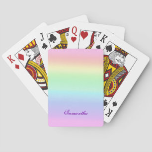 Jeu De Cartes Pastel Ombre Rainbow Ajouter Votre Nom