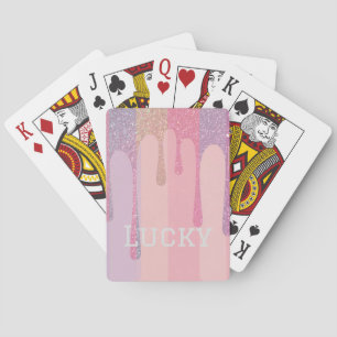 Jeu de cartes pastel pailleté Luxe Lucky Gold