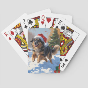 Jeu De Cartes Pasteur anatolien Noël Festif Neige
