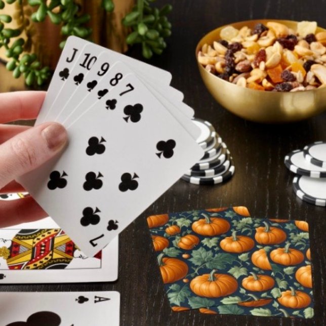 Jeu De Cartes Patch de citrouilles feuillues (Poker cards easy to shuffle, smooth card stock. Dimensions: 2.5" x 3.5”. )