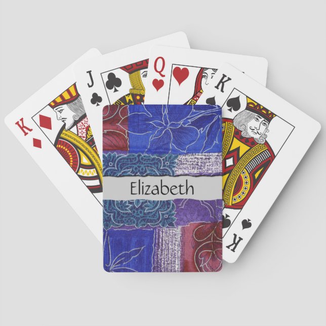 Jeu De Cartes Patchwork Pattern, Patchwork Background, Your Name (dos)