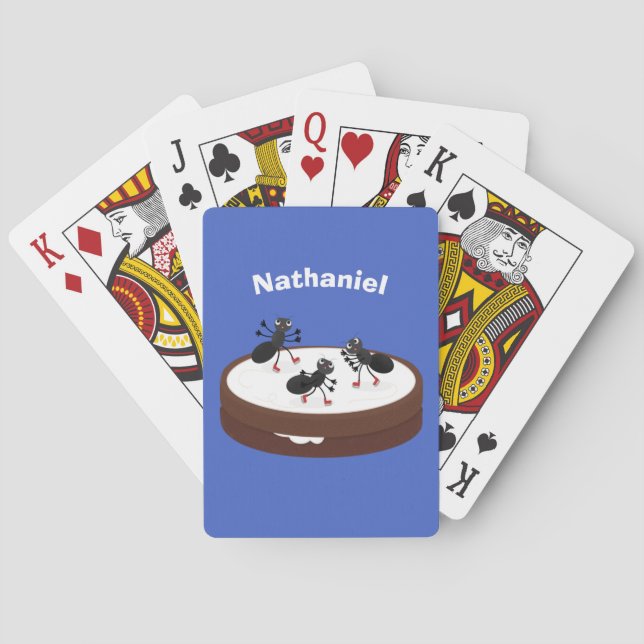 Jeu De Cartes Patinage sur glace de fourmis joyeuses sur dessin  (dos)