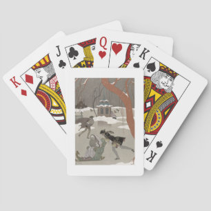 Jeu De Cartes Patinage sur le lac gelé, illustration pour