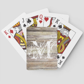 Jeu De Cartes Patiné Bois Monogramme Vélo Jouer Cartes