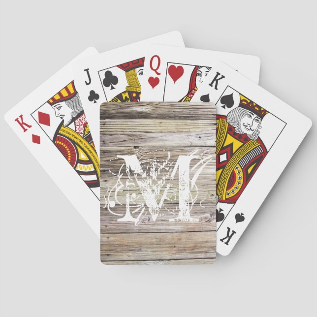 Jeu De Cartes Patiné Bois Monogramme Vélo Jouer Cartes (dos)