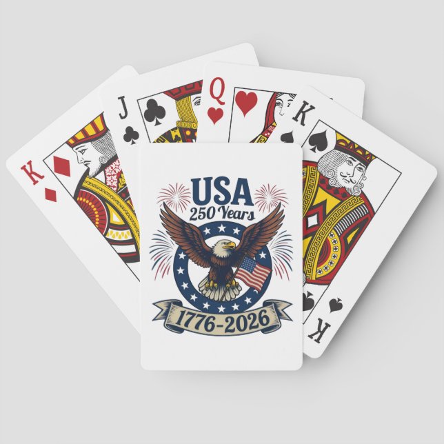 Jeu De Cartes Patriotic American Eagle 250 Years 1776-2026 (dos)