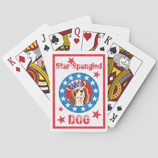 Jeu De Cartes Patriotique Cavalier roi Charles Spaniel (dos)