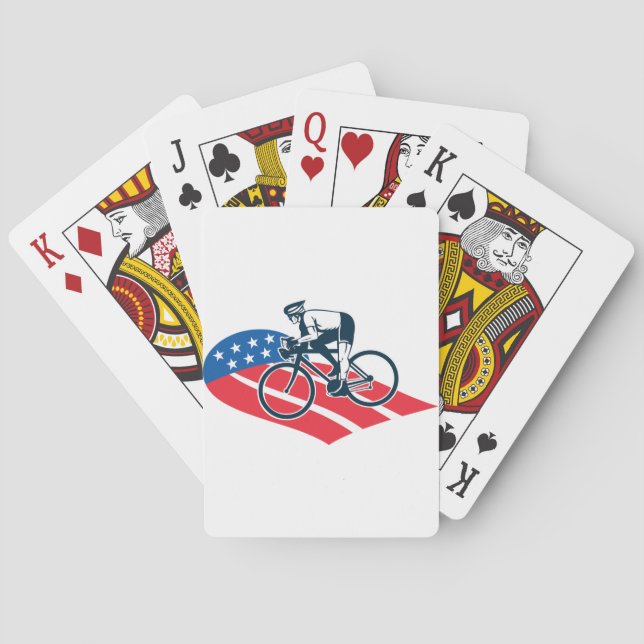 Jeu De Cartes Patriotique USA Cyclisme Américain Drapeau Vélo Ri (dos)