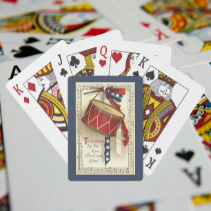Jeu De Cartes Patriotique vintage, tambours avec notes de musiqu