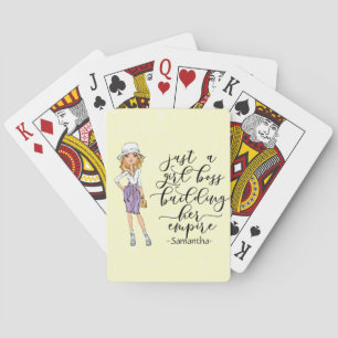 Jeu De Cartes Patron de fille Blonde Lady jaune