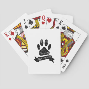 Jeu De Cartes Patte de chien en détresse avec ruban