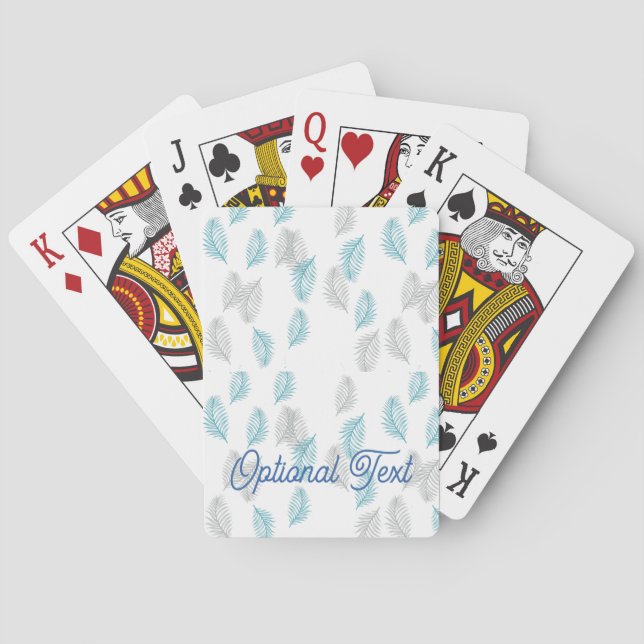 Jeu De Cartes Pattern Blue & Gray Leaves (dos)