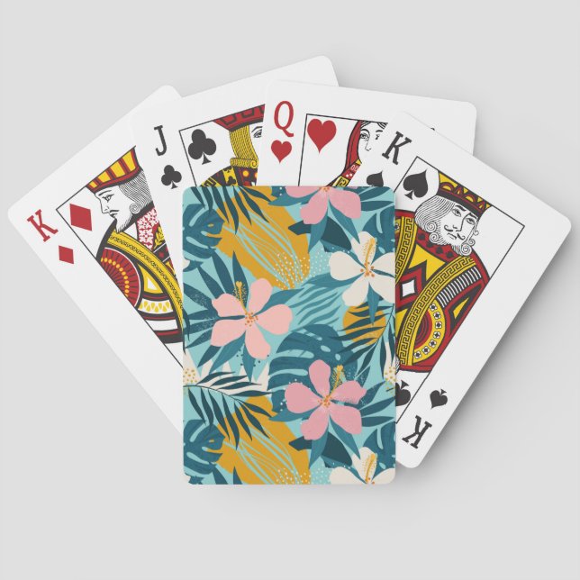 Jeu De Cartes Pattern tropical hibiscus (dos)