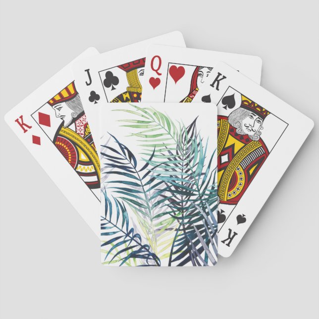 Jeu De Cartes Paumes crépusculaires - feuille tropical (dos)