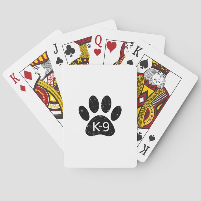 Jeu De Cartes Paw Chien en Perdu Grunge K-9 (dos)
