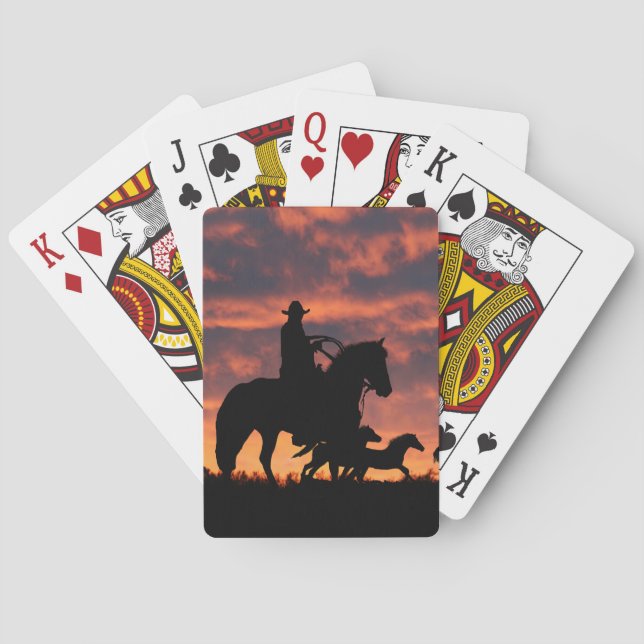 Jeu De Cartes Pays Western Cowboy Chevaux sauvages (dos)