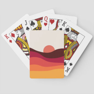 Jeu De Cartes Paysage Abstrait avec mer au coucher du soleil