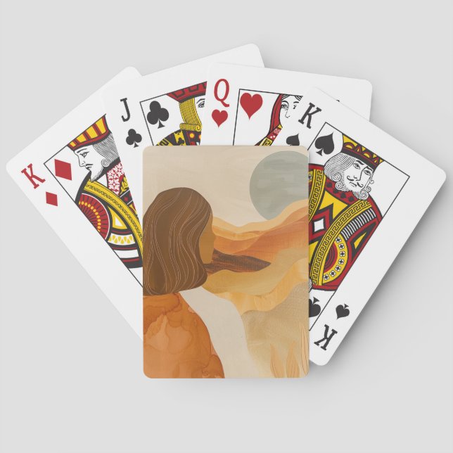 Jeu De Cartes Paysage Abstrait de Boho (17) (dos)