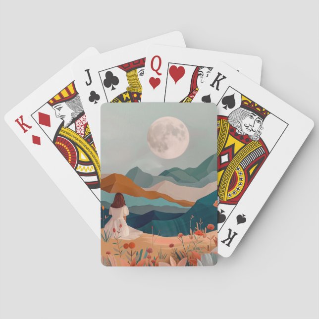 Jeu De Cartes Paysage Abstrait de Boho (21) (dos)