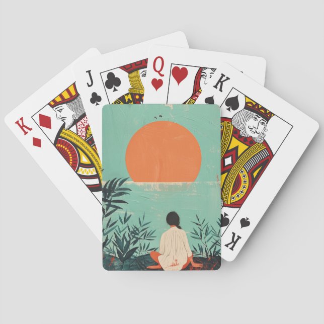 Jeu De Cartes Paysage Abstrait de Boho (22) (dos)