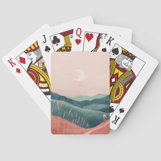 Jeu De Cartes Paysage Abstrait de Boho (7) (dos)