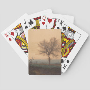 Jeu De Cartes Paysage avec un arbre nu et un polowman