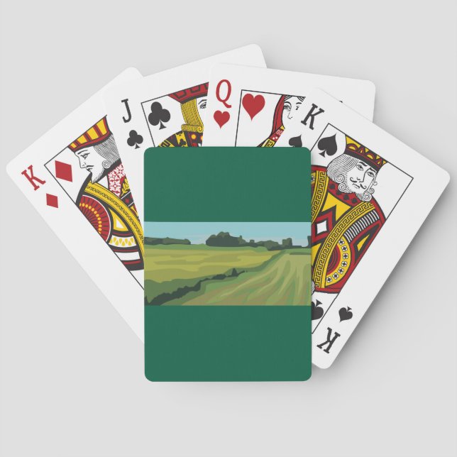 Jeu De Cartes Paysage Campagnard Vert (dos)