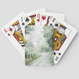 Jeu De Cartes Paysage de chemin forestier brumeux (1)