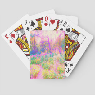 Jeu De Cartes Paysage de jardin rose et corail illuminé