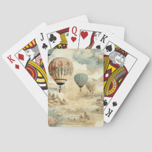 Jeu De Cartes Paysage de voyage antique ballon bleu rétro