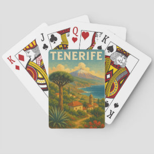 Jeu De Cartes Paysage des îles Canaries de Tenerife vintage