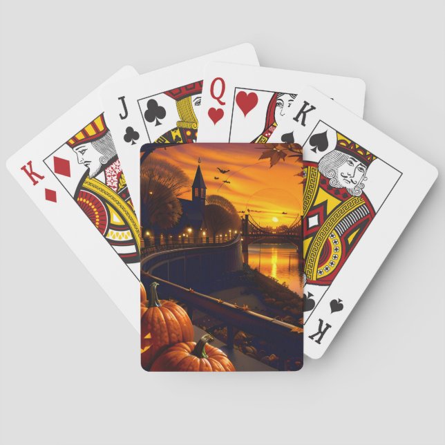 Jeu De Cartes Paysage d'Halloween deux (dos)