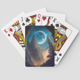 Jeu De Cartes Paysage futuriste du château d'Imaginaire