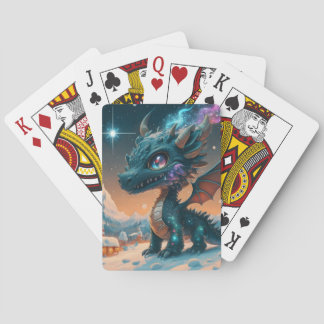 Jeu De Cartes Paysage hivernal de Chibi Dragon mystique