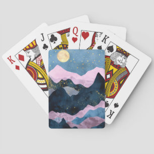Jeu De Cartes Paysage minimaliste de lune et d'étoiles dans la v