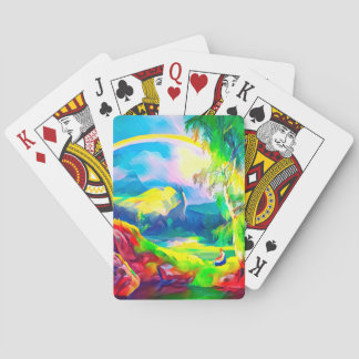 Jeu De Cartes Paysage norvégien avec arc-en-ciel