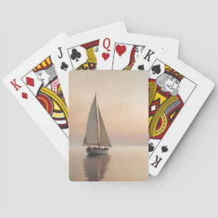 Jeu De Cartes Paysage pittoresque voile Sunset Arrière - plan