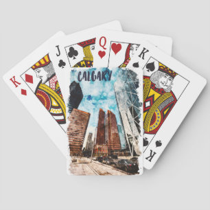 Jeu De Cartes Paysage urbain coloré Calgary Alberta