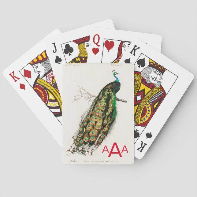 Jeu De Cartes PEACOCK AVEC MONOGRAM PERSONNALISÉ Cartes de Jeu C (dos)
