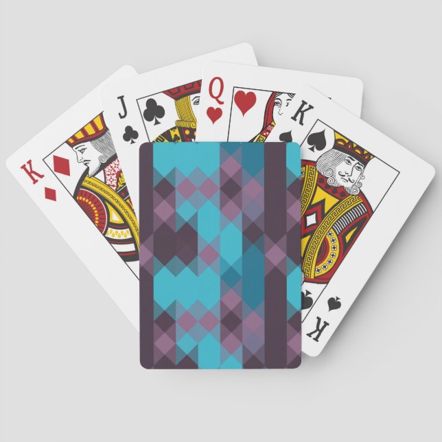 Jeu De Cartes peacock blue, purple, topaz blue and thunder (dos)